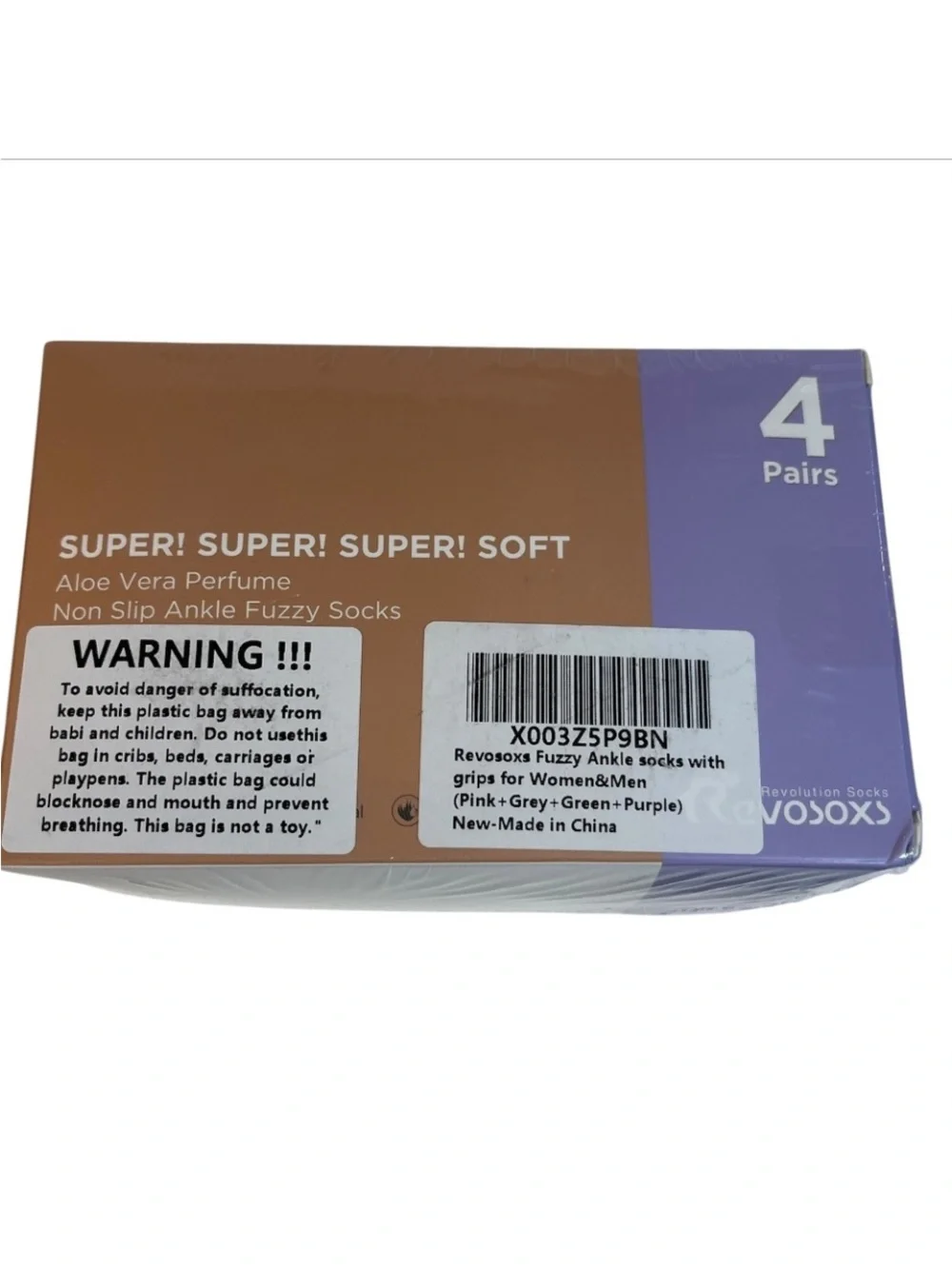 Revosoxs Super Soft Aloe Vera Perfume Non Slip Ankle Fuzzy Socks 4 Pair NWT